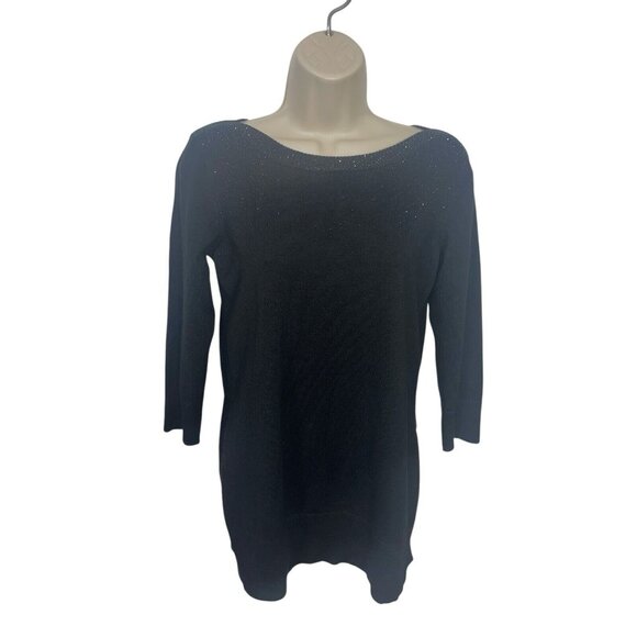 CABLE & GAUGE Womens Small Black Long Sleeve Pullover Sweater with Sparkles READ - Picture 1 of 10